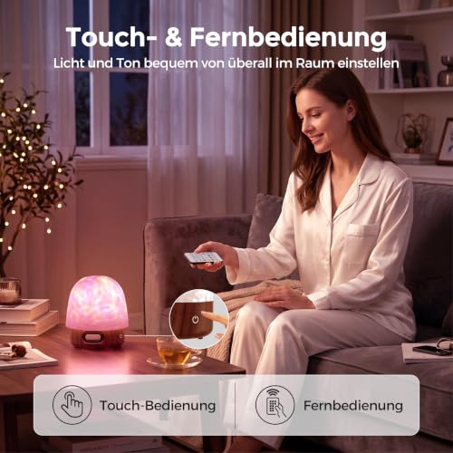 Detalle 2 de UPXNBOR Sternenhimmel Projektor Nachtlicht mit Bluetooth-Lautsprecher – 16 Farben, Ocean-Wave-Modus, IP54