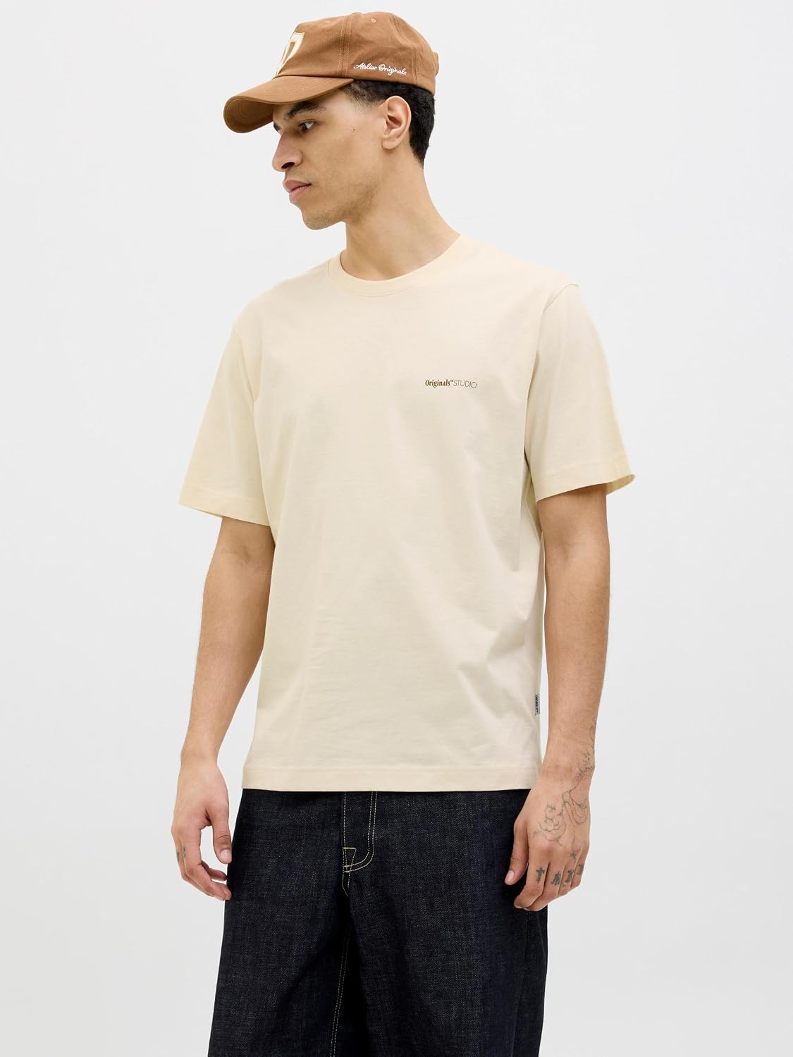 Detalle de JACK & JONES Painted Back Tee SS Crew Neck Jorvarenna – Maglietta con Scollo Rotondo da Uomo