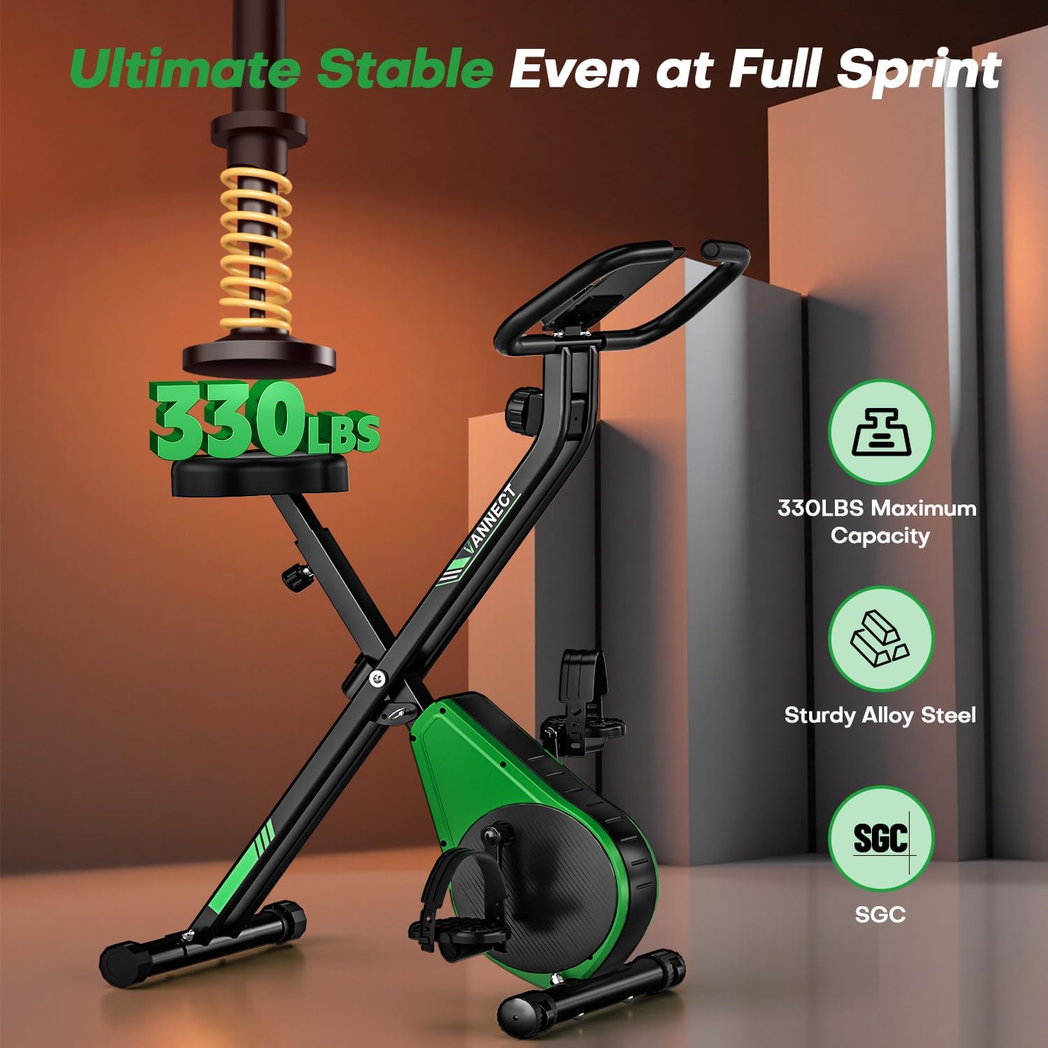 Detalle de Vannect Folding Exercise Bike 16-Level