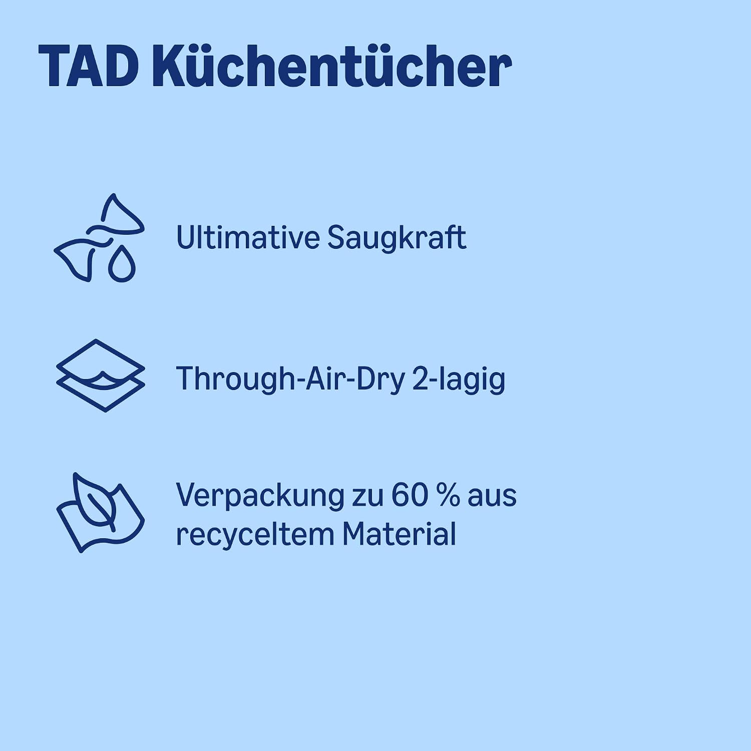 Detalle de by Amazon Ultrasaugfähige TAD Küchenrolle, 4 Rollen – FSC-zertifiziert, 2‑lagig, 51 Blätter pro Rolle