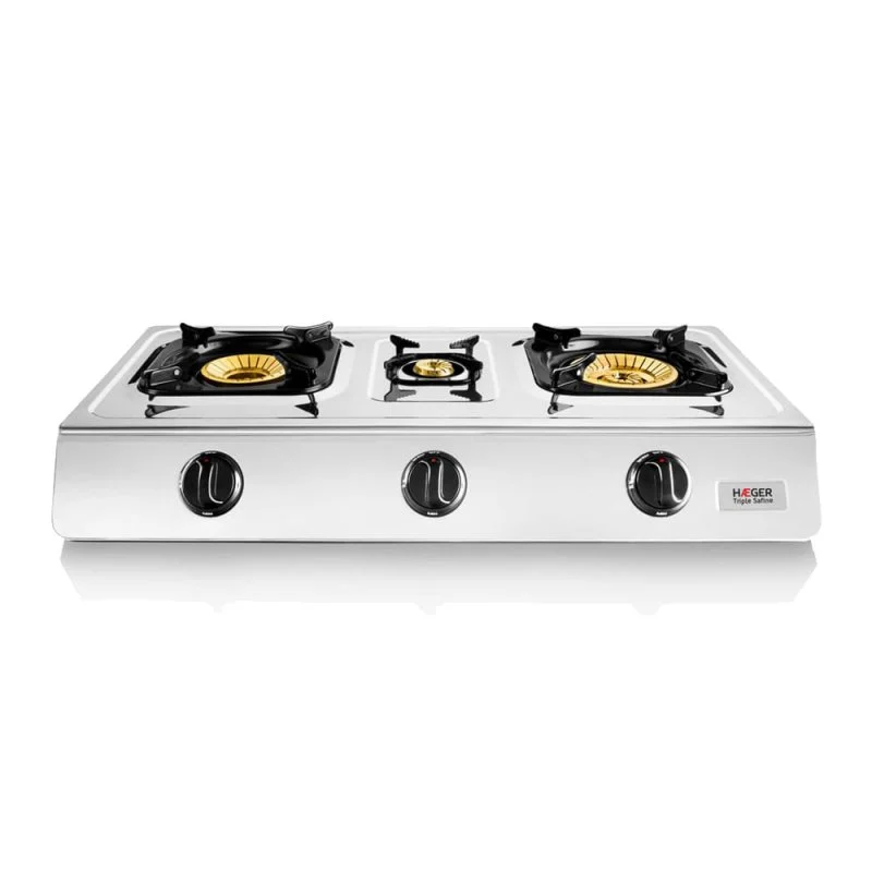 Haeger Safine Triple: Cocina de Gas Portátil con 3 Zonas y Seguridad integrada