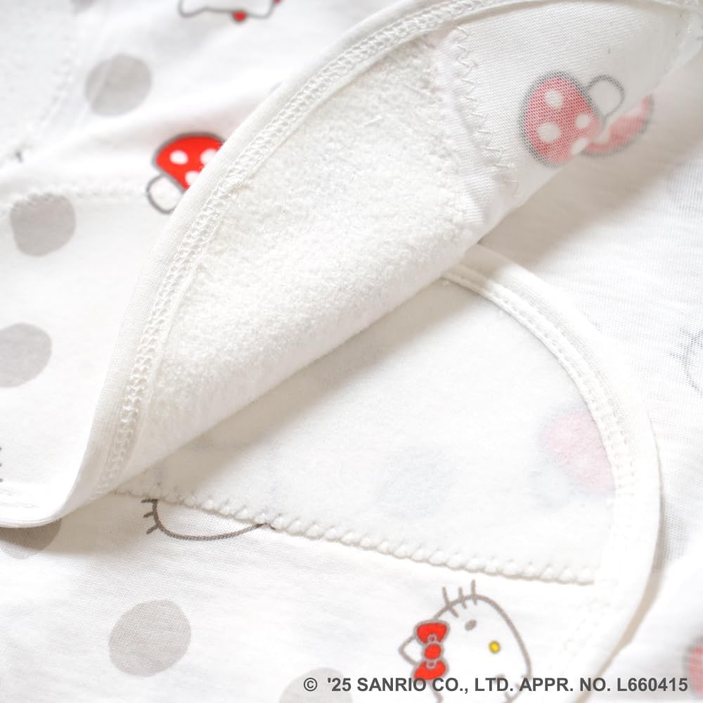 Detalle de フィセル 26192001 ハローキティ×Hoppetta パッとサッと肌着 ドット柄 50-60cm