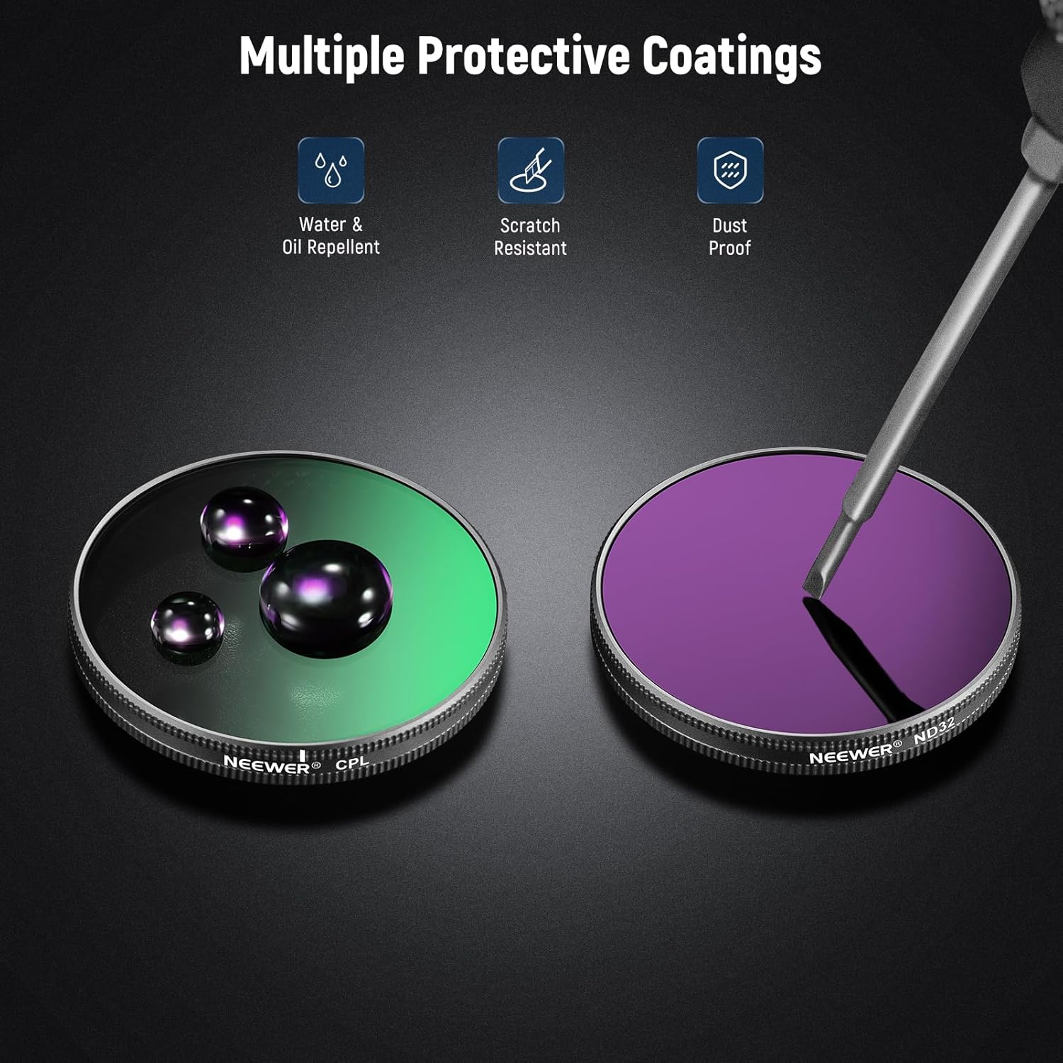 Thumbnail 5 de NEEWER Set filtri ND + CPL per DJI Osmo Action 3/4/5 Pro (6pz) FL-A78