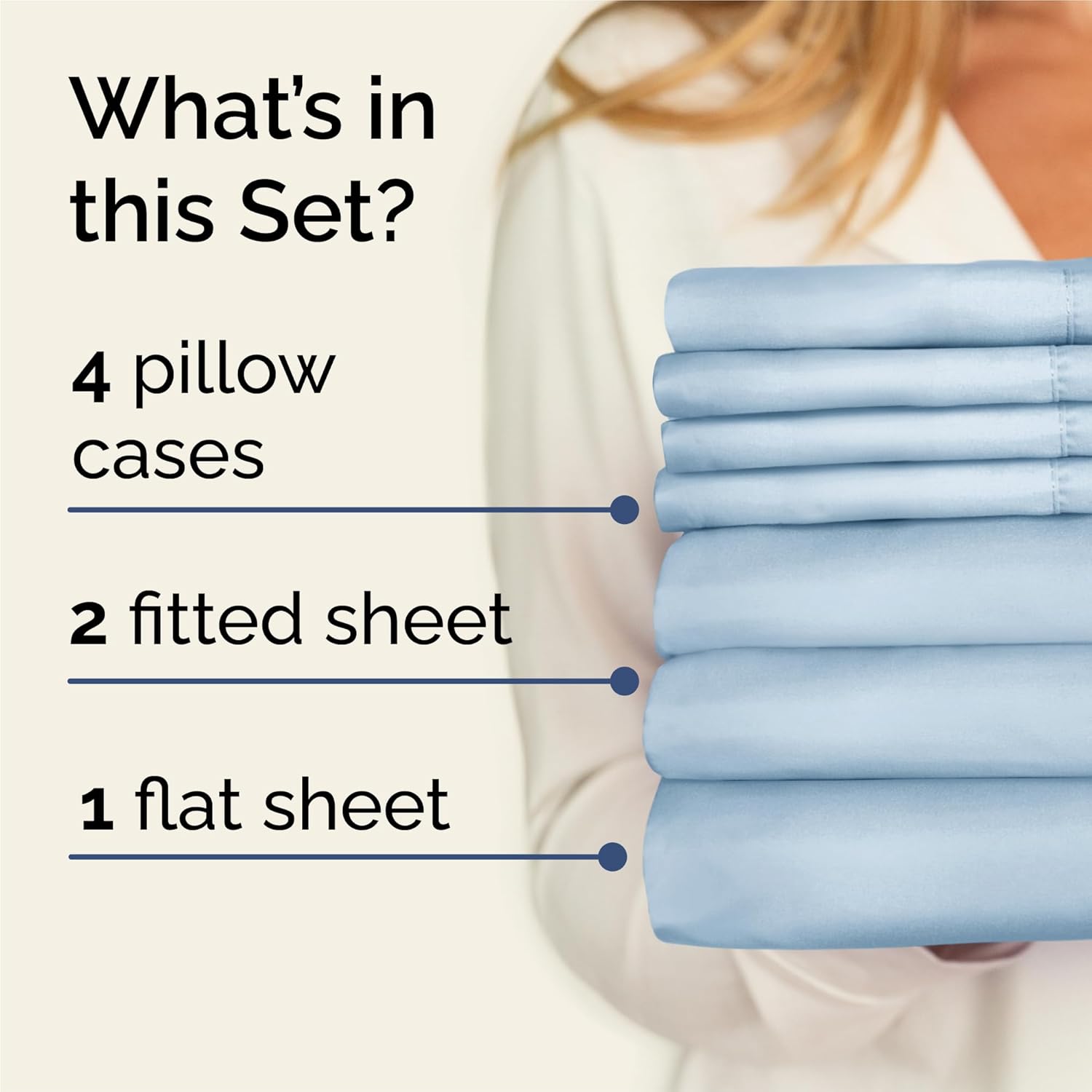 Thumbnail 1 de Split King 7 Piece Sheet Set - Comfy, Breathable & Cooling Sky Blue