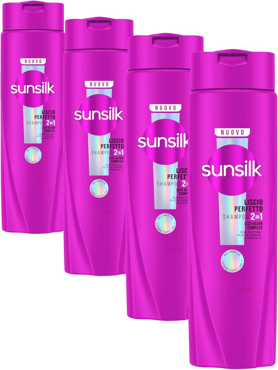 Detalle de Sunsilk Shampoo Liscio Perfetto 2in1 250 ml x 4 confezioni: lisciatura disciplinata e anti-crespo