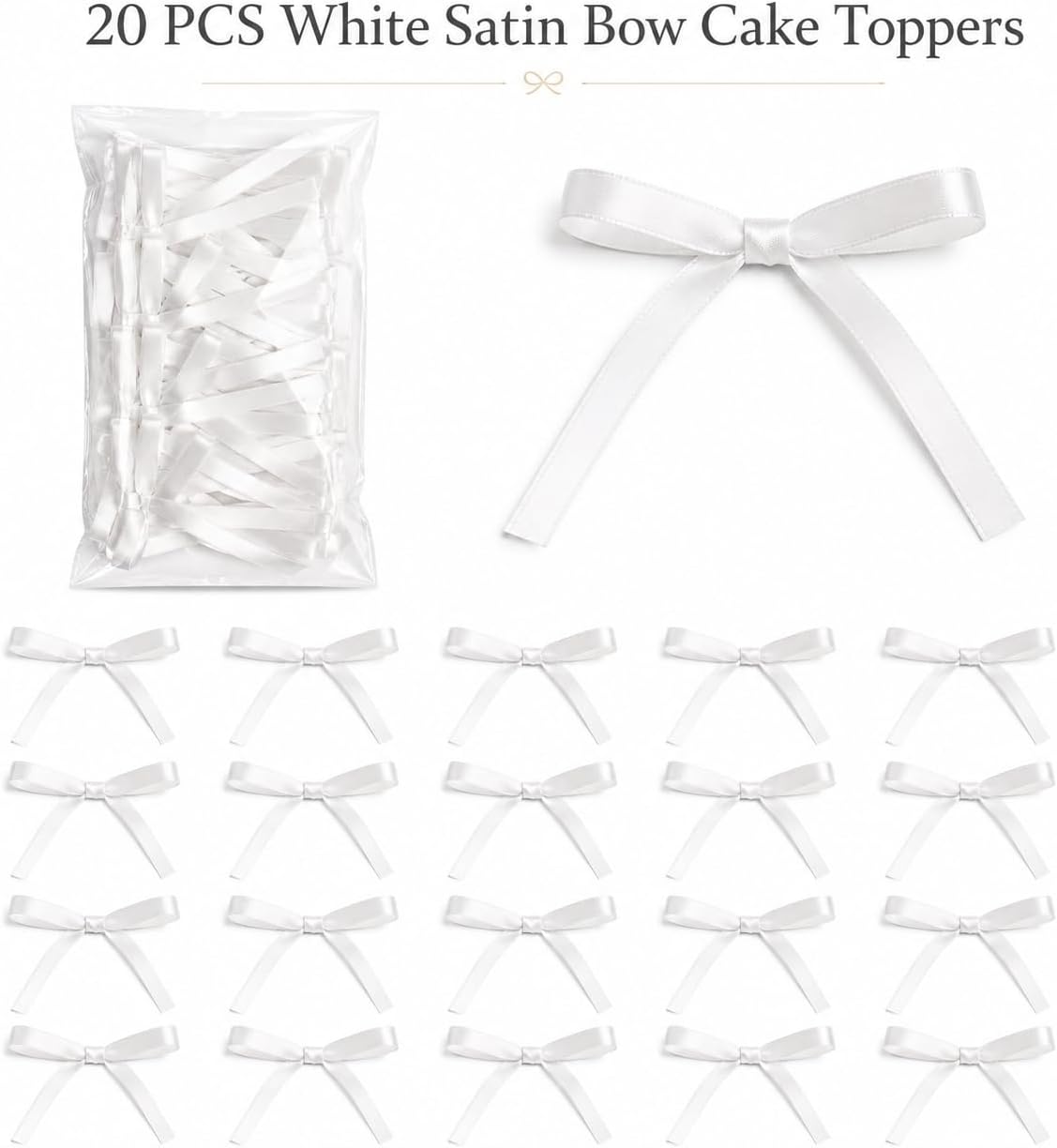 Detalle 2 de Bow Cake Toppers, Satin