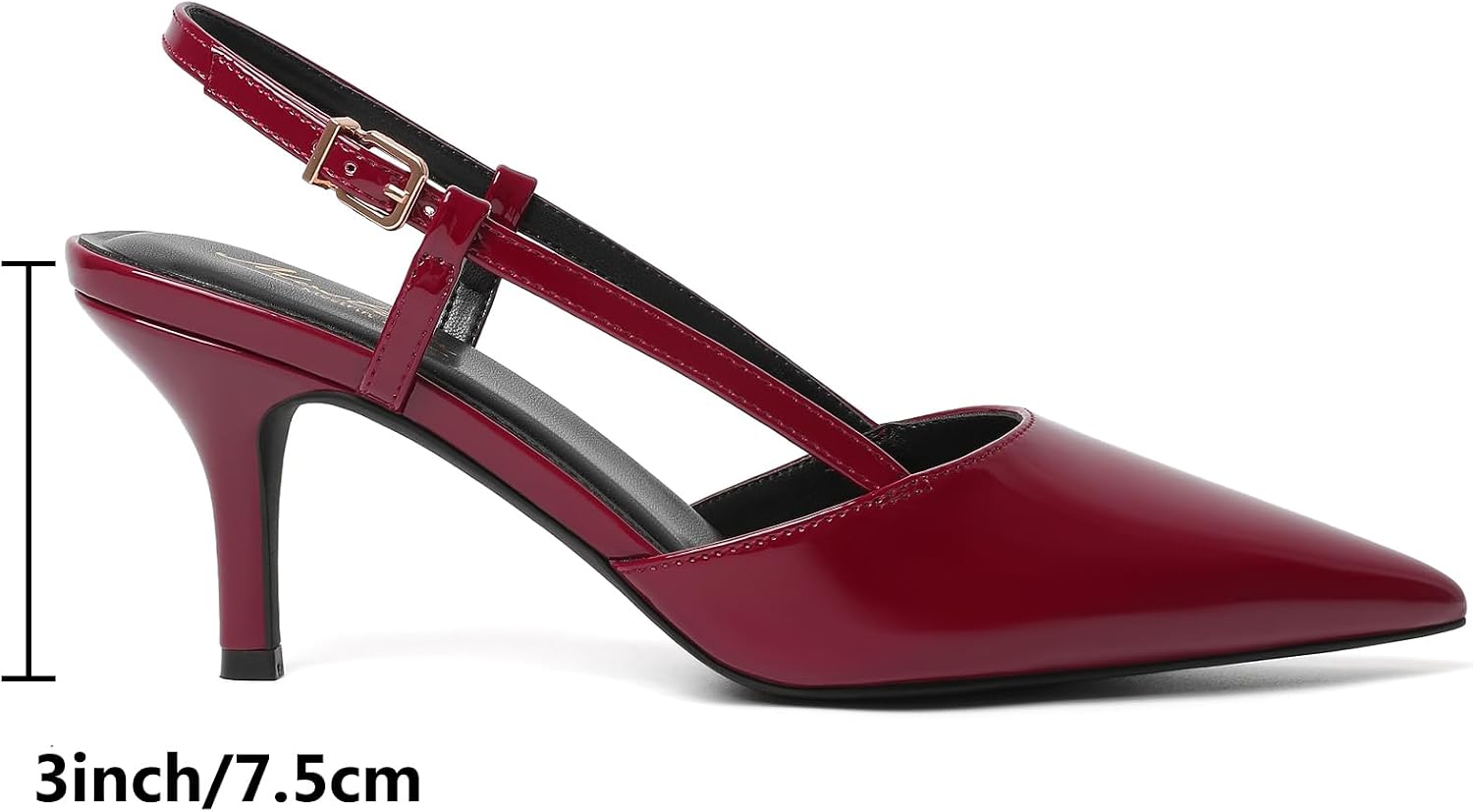 Detalle 2 de Mostrin Women's Slingback Pumps, Burgundy