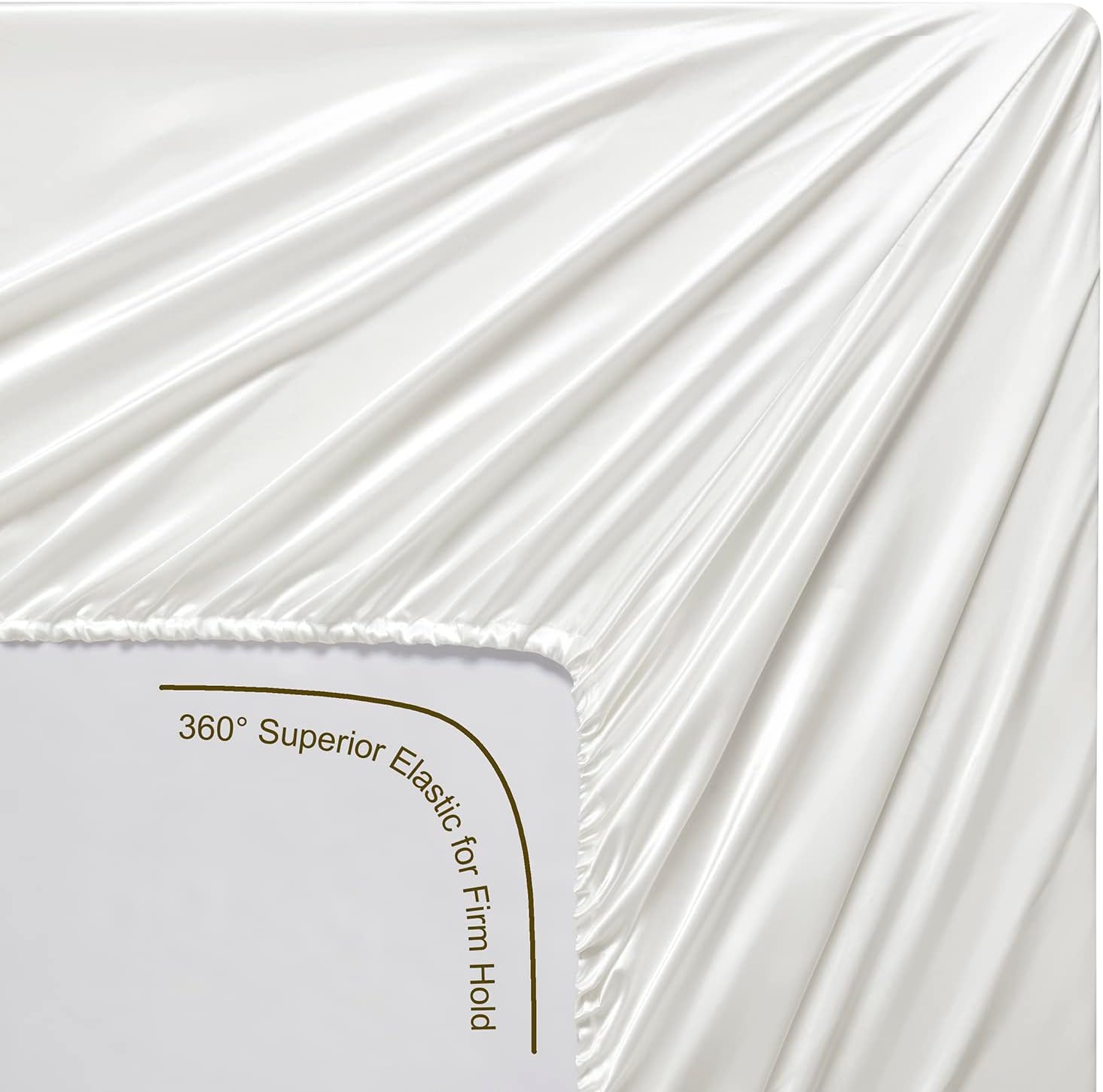 Thumbnail 6 de Lanest Housing Silk Satin Sheets Set (Queen) in Ivory — Cooling, Hypoallergenic, Deep Pockets