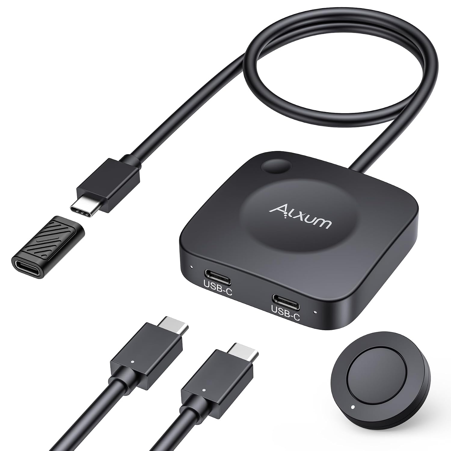 Detalle de Alxum USB-C Switch 2 Geräte, 2 Eingänge – 2 in 1 Out, 8K/4K Video, 140W PD, USB4 mit Fernbedienung