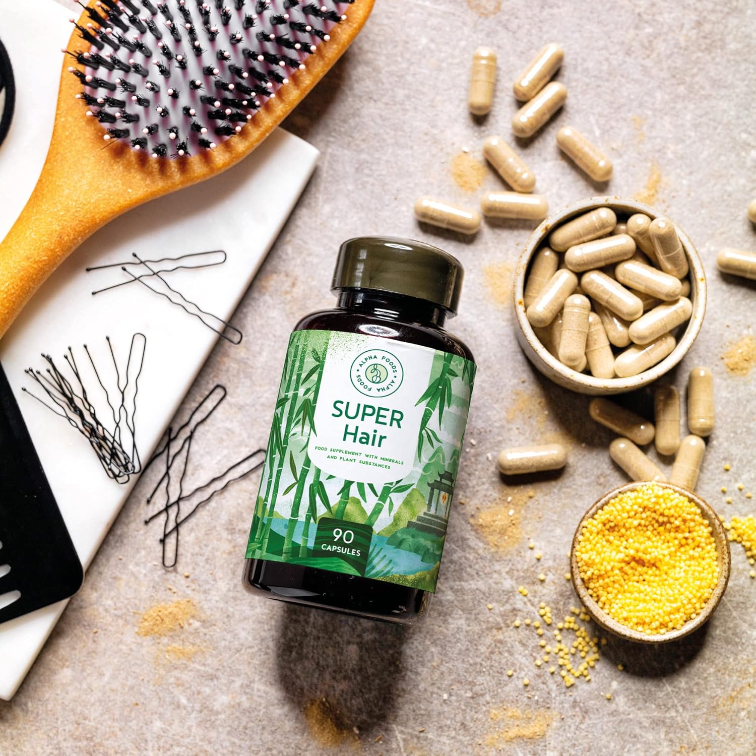 Thumbnail 2 de Alpha Foods Haar Vitamine mit Keratinhydrolysat, Biotin, Mangan & Kupfer (90 Kapseln) für Haare, Haut & Nägel