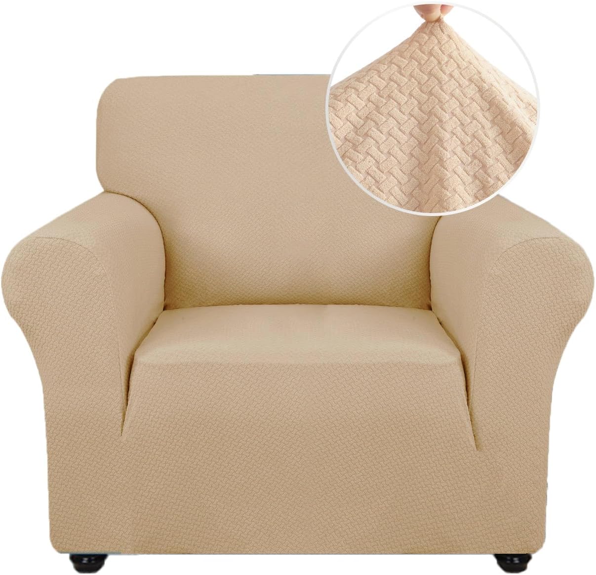Detalle de Ystyle Funda Sofa 1 Plaza beige amarillo