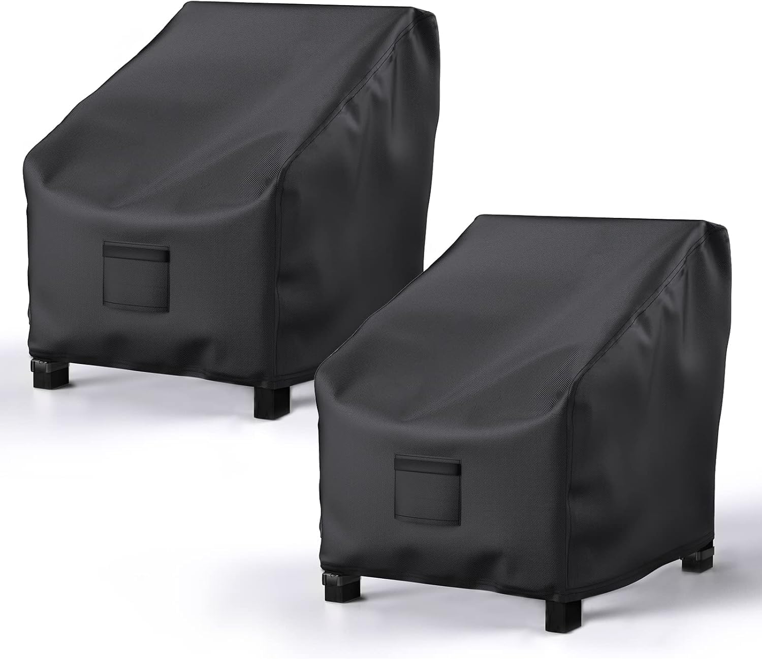 BROSYDA BSD-271 Outdoor Patio Chair Covers, 2-Pack, Waterproof Black Oxford