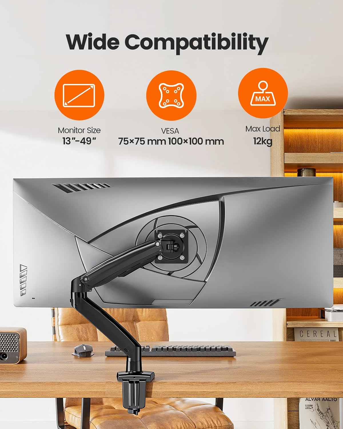 Detalle de ErGear Monitor Halterung für 13–49 Zoll Ultrawide-Bildschirme (bis 12 kg, VESA 75x75/100x100)