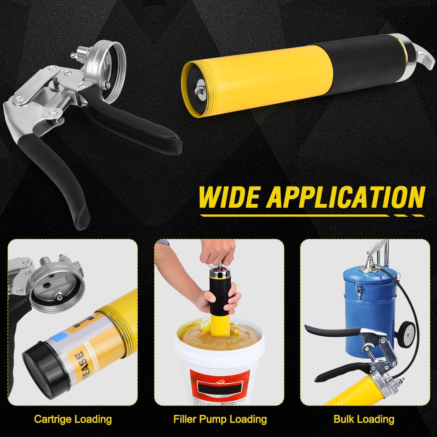 Thumbnail 4 de Grease Gun Kit with 8000 PSI, 14 oz Capacity, 18-Inch Hose – Heavy Duty Pistol Grip with Accessories