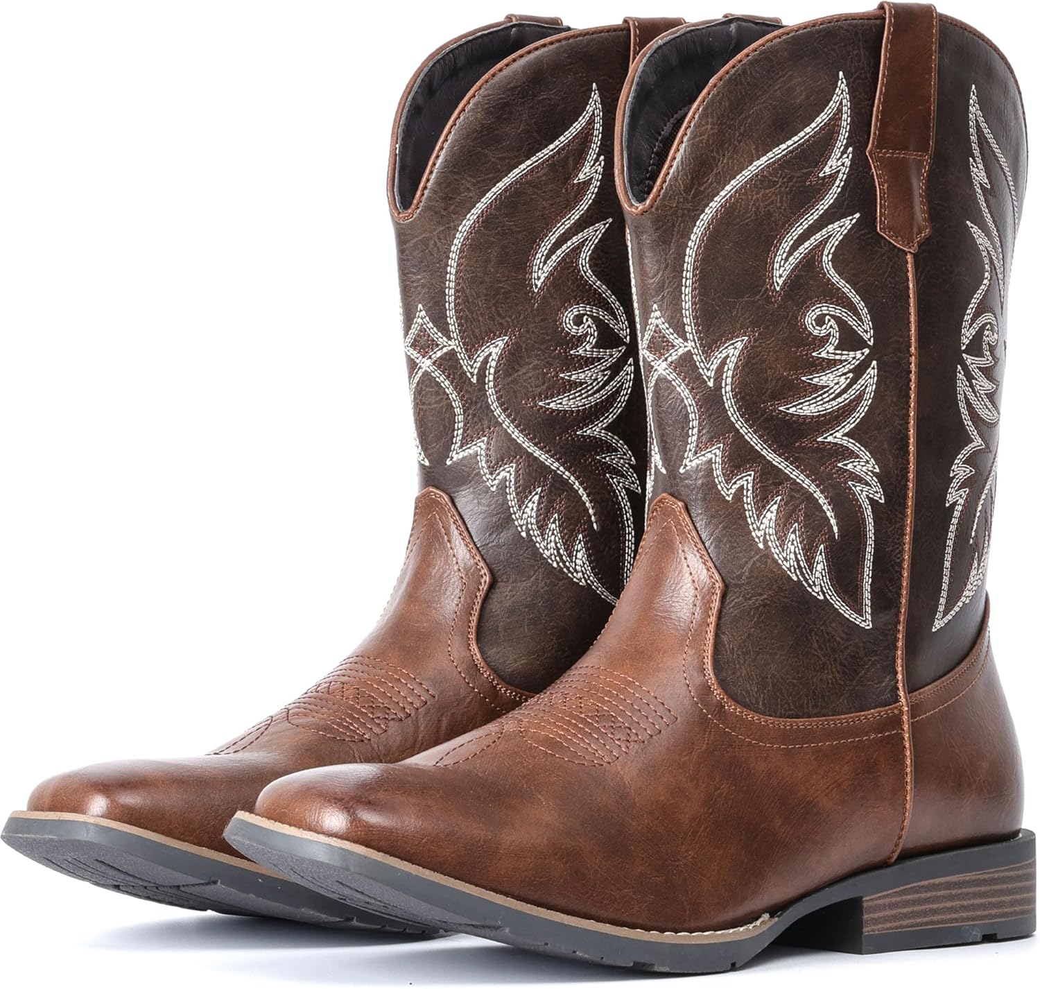 Thumbnail 5 de IUV Men's Cowboy Boots with Square Toe – Durable, Retro Embroidered Pull-On Western Boots