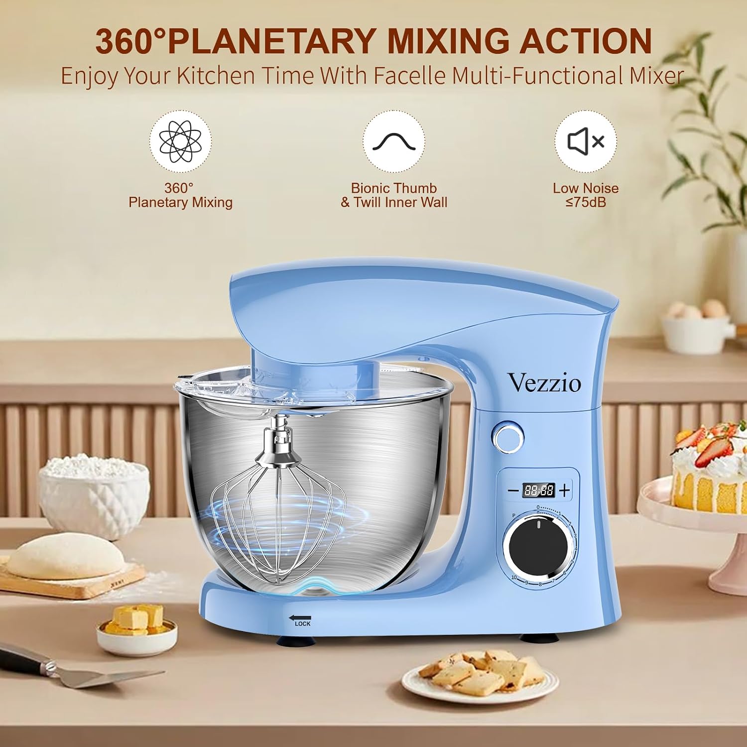Thumbnail 5 de Vezzio Small Stand Mixer 1500W 5.5L