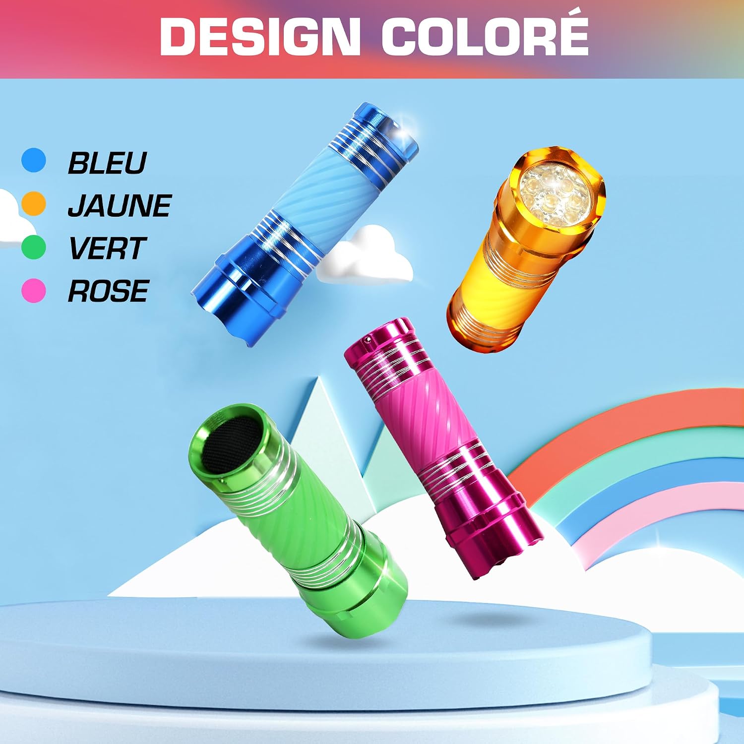 Detalle 2 de EverBrite Jeu lampe torche LED 4 pièces