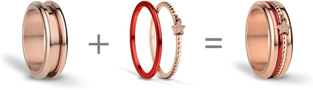 Thumbnail 1 de Bering Bague Femme Arctic Symphony – Or rose brillant et acier inoxydable