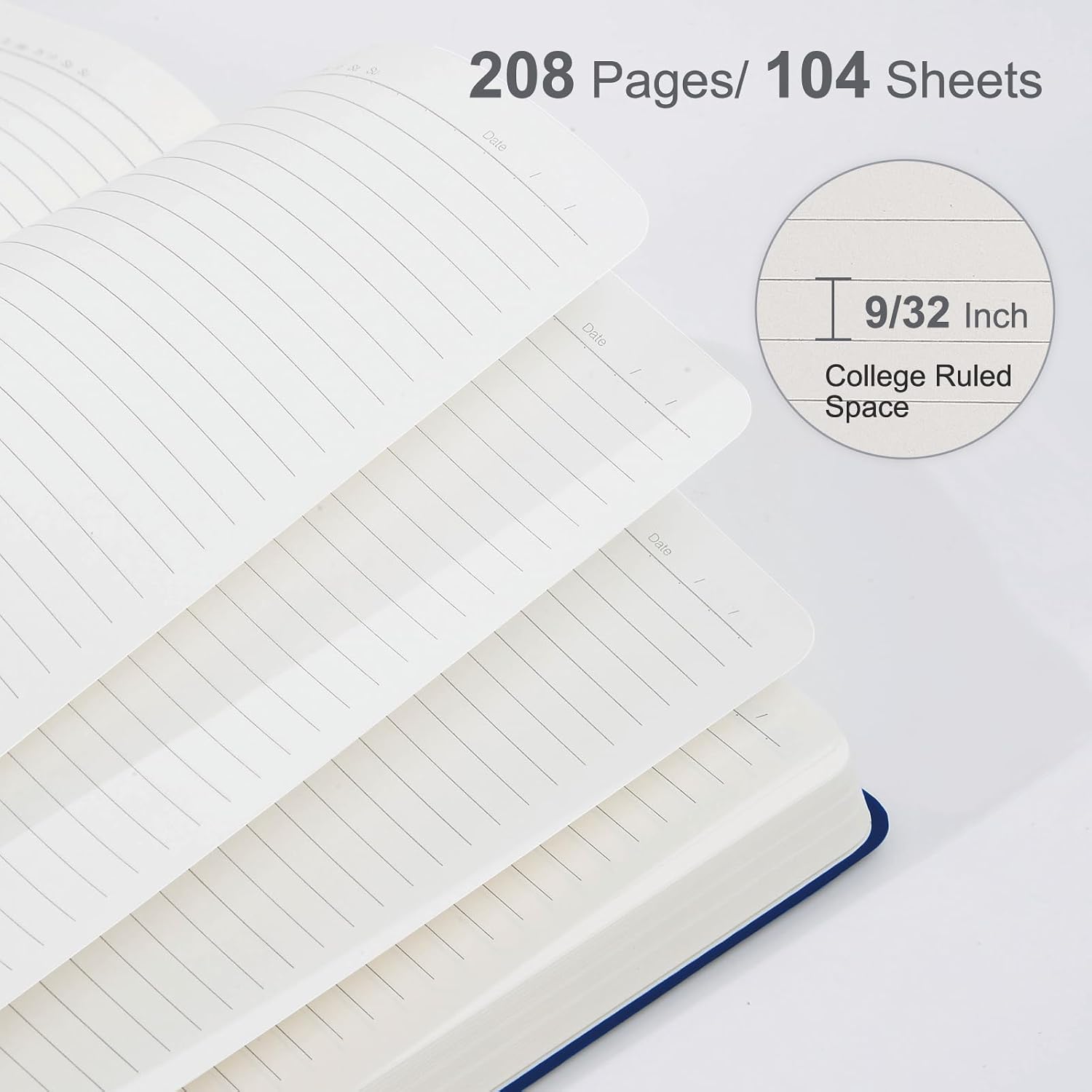 Detalle 2 de Comix 3-Pack A4 Lined Hardcover Notebooks, 208 Pages, 8.5" x 11