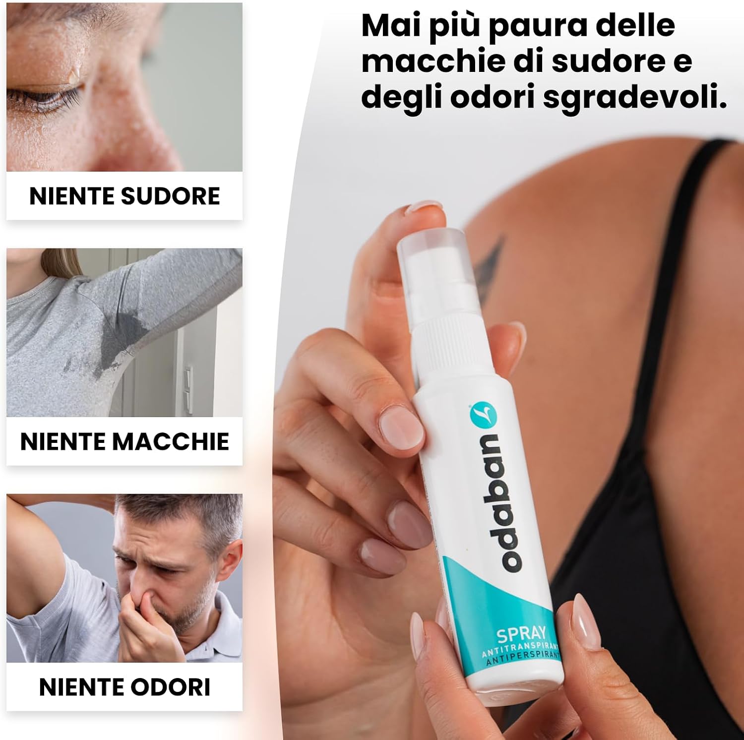 Detalle de odaban Spray antitraspirante 30 ml per sudorazione eccessiva