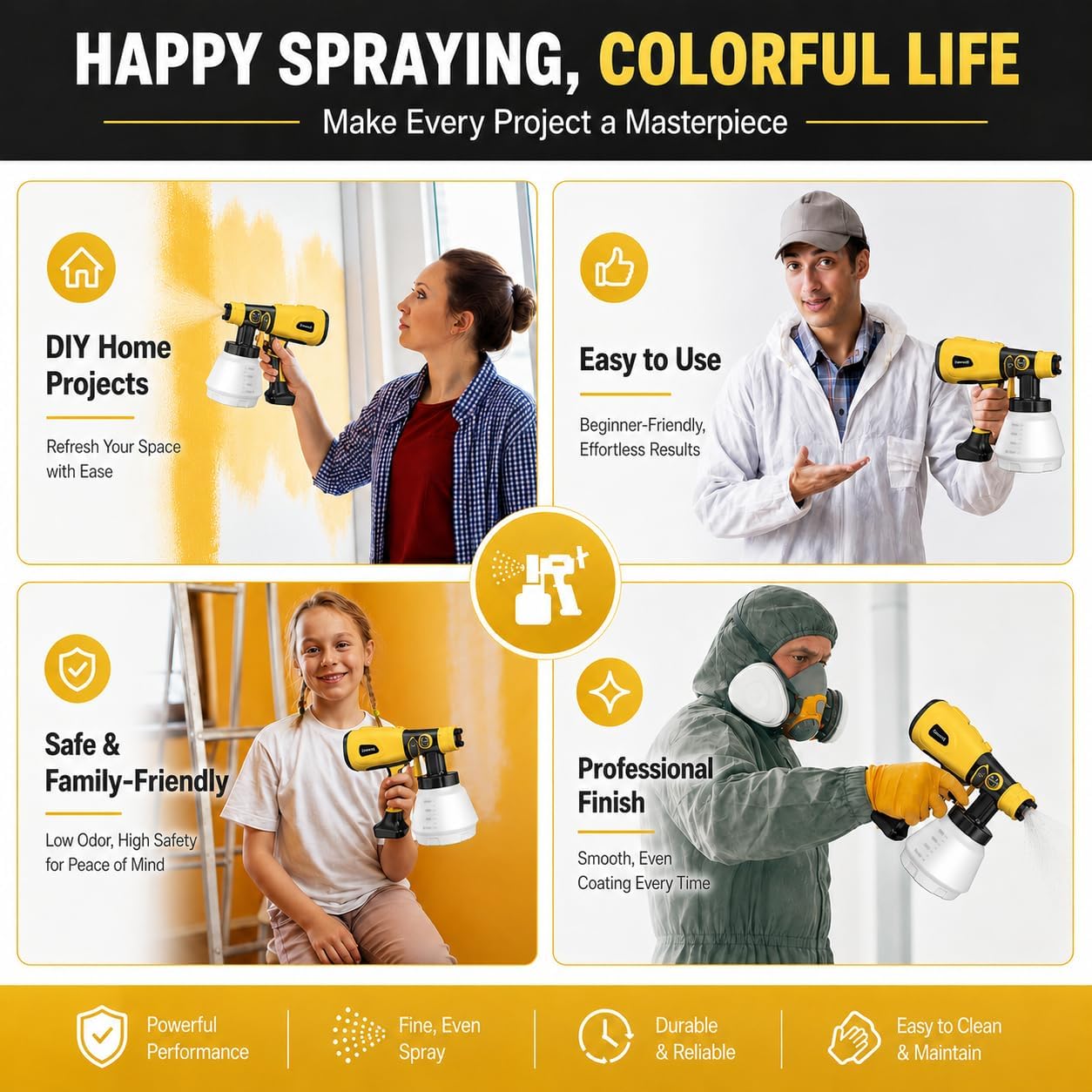 Thumbnail 4 de Paint Grids HVLP Paint Sprayer with Copper Nozzles