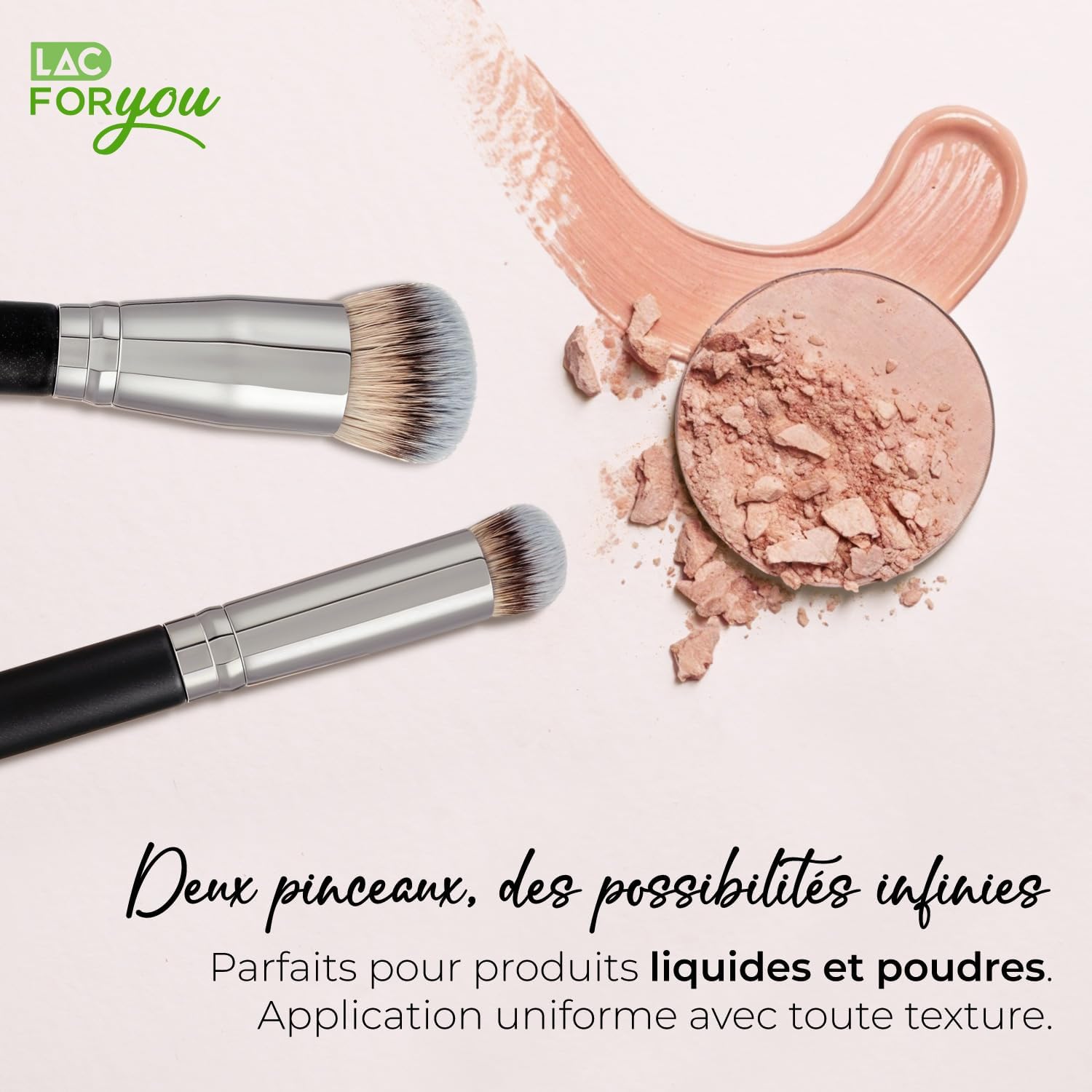 Thumbnail 5 de Set LAC FOR YOU – 2 pinceaux maquillage: pinceau fond de teint oblique et pinceau anti-cernes