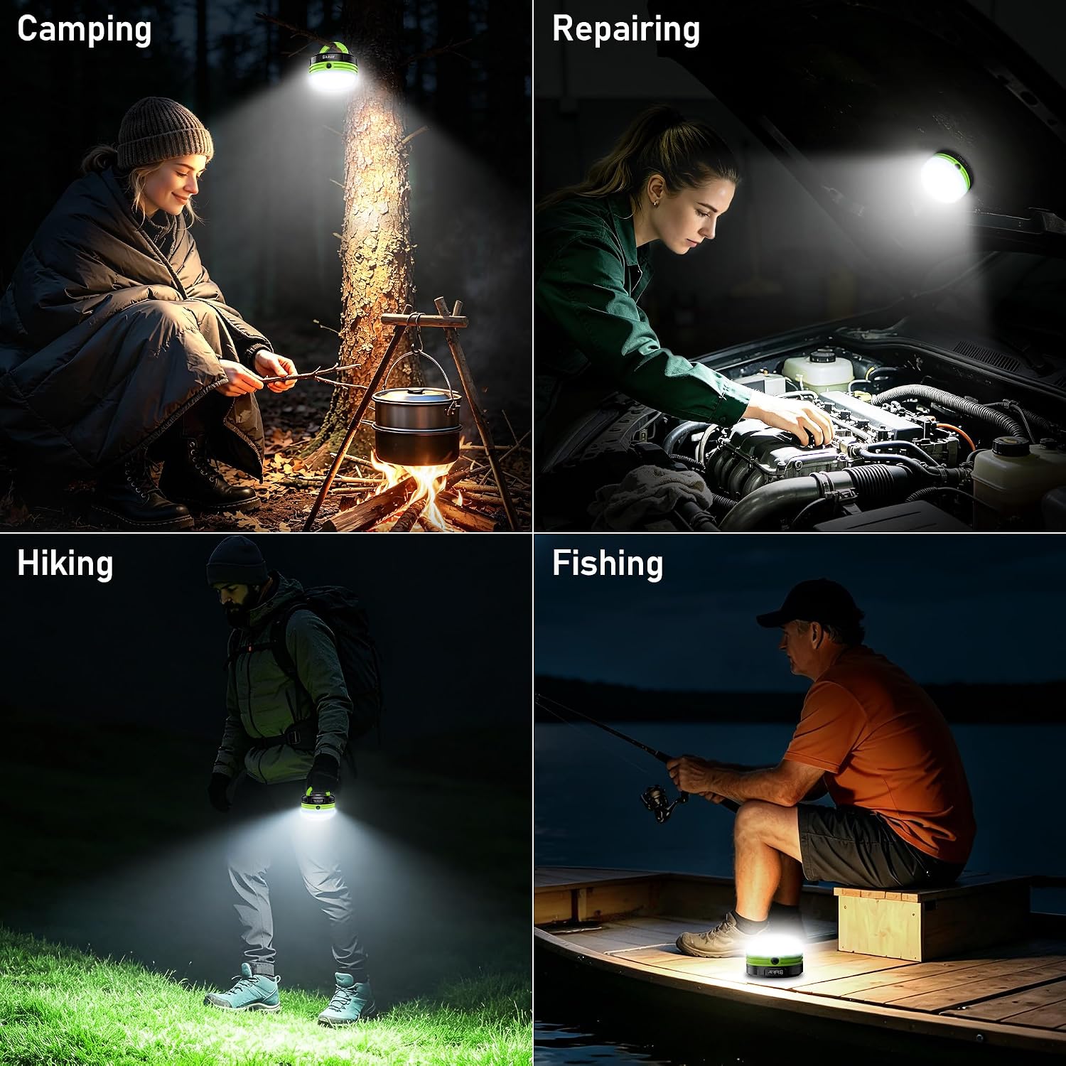 Thumbnail 6 de Blukar mini-kampeerlantaarn met 3 lichtstanden, magneet en ophanghaak