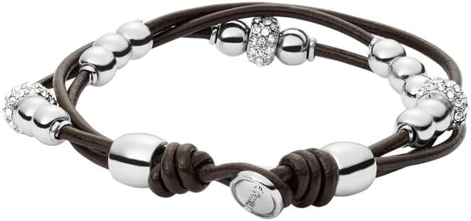 Thumbnail 1 de Fossil bracciale da donna in vera pelle con chiusura a bottone