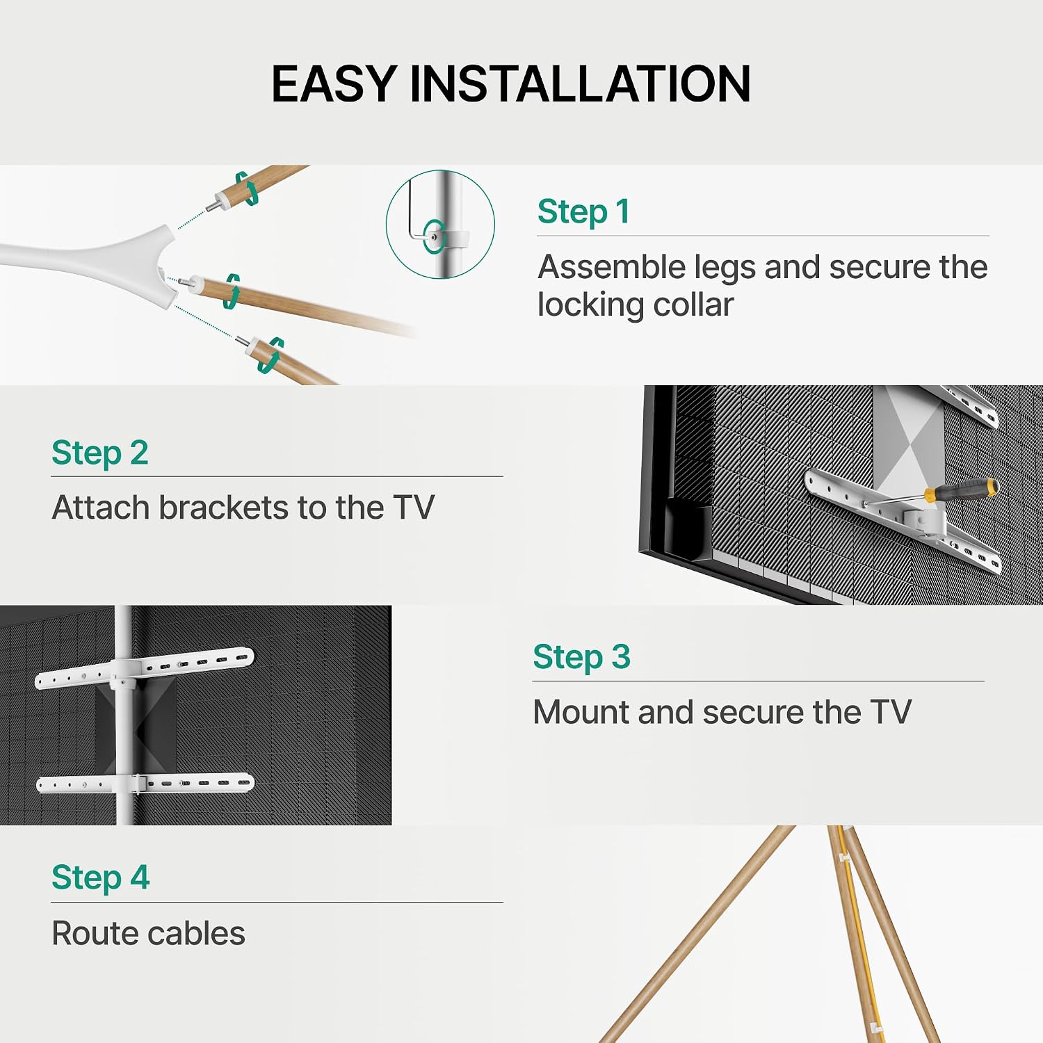 Thumbnail 6 de ECOTINY Artistic Easel TV Stand for 43-65 Inch TVs