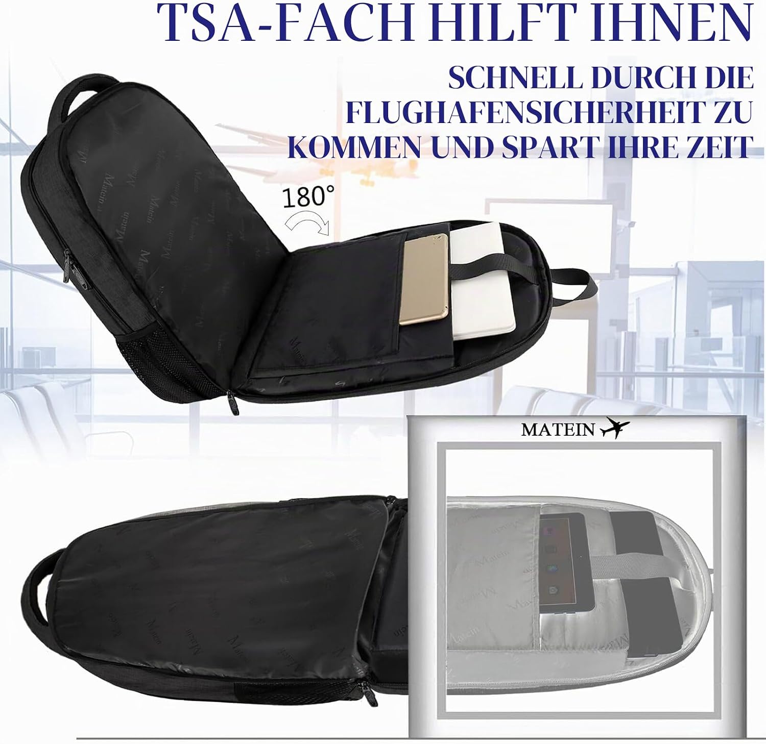 Thumbnail 1 de MATEIN Rucksack 17,3″ Laptoprucksack für Herren