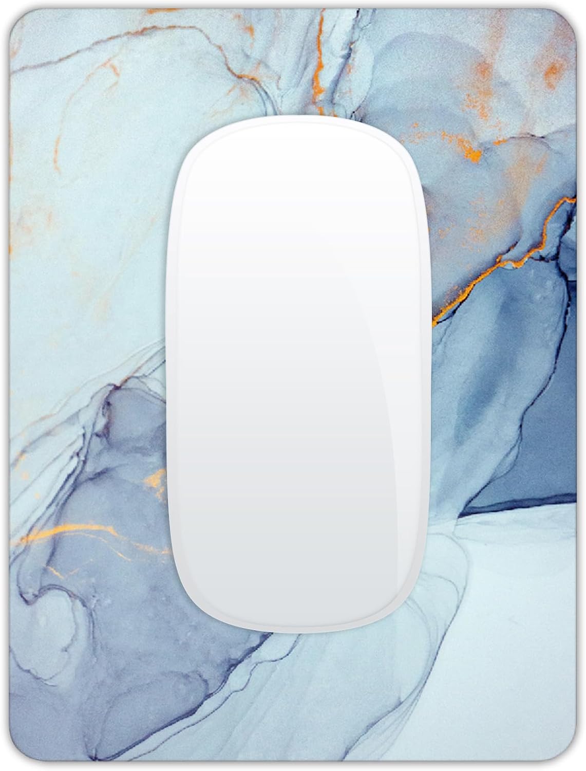 Detalle de COUKASO Mini Mouse Pad, 6 x 8-Inch Marble Blue, Non-Slip Rubber Base