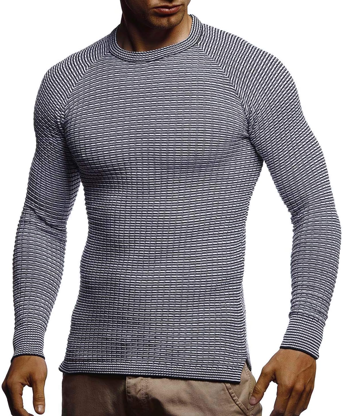 Thumbnail 6 de Leif Nelson LN20746 – Pull tricot col rond, coupe slim, maille fine