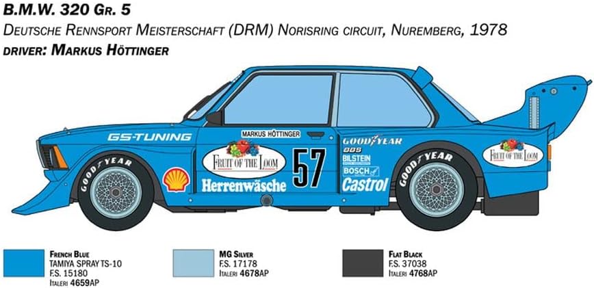 Detalle de Italeri 3626S BMW 320 – plastikowy model do sklejania 1:24