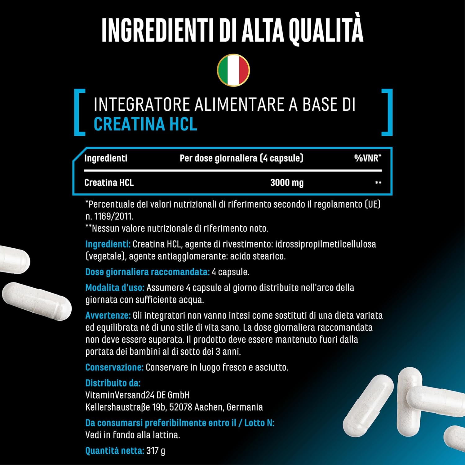Thumbnail 4 de GEN GERMAN ELITE NUTRITION Creatine HCL 3000 mg capsule