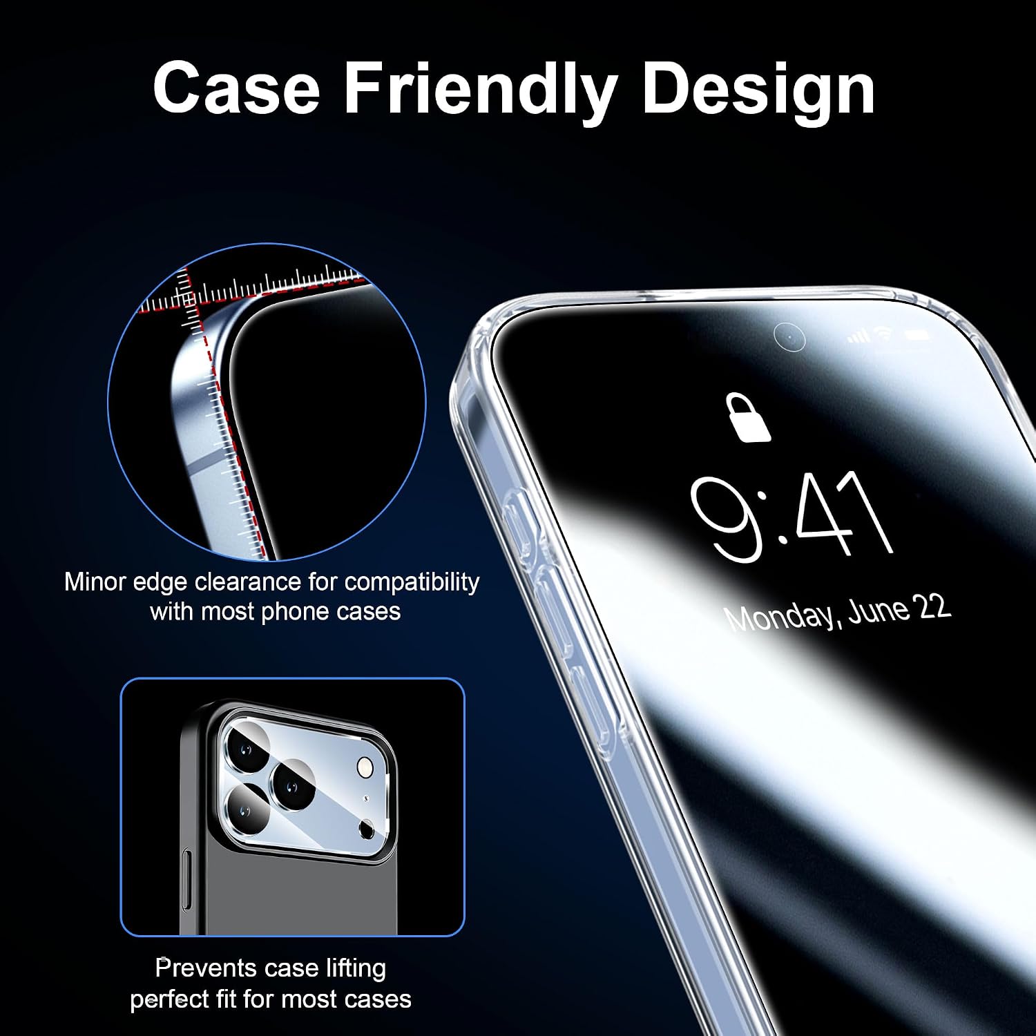 Thumbnail 6 de QHOHQ iPhone 18 Pro 6.3-Inch Privacy Screen Protector, 9H+ Tempered Glass