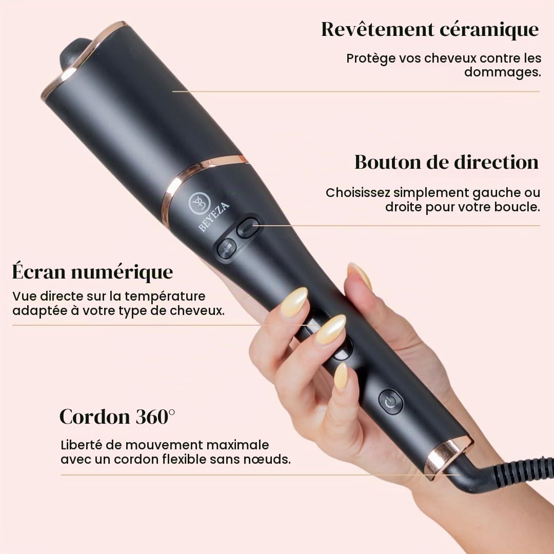Detalle de BEYEZA 5-in-1 automatische krultang met keramische cilinder en 2-wegrotatie