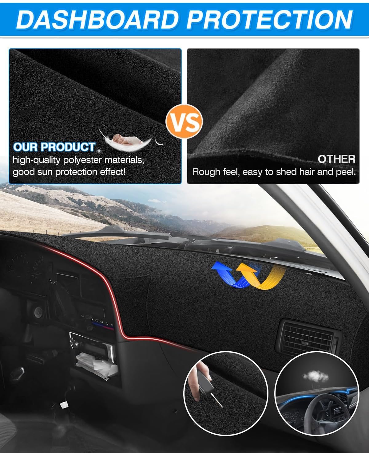 Thumbnail 4 de Cartist Dash Cover for Toyota 4Runner Pickup (1989-1995) — Non-Slip Carpet UV Protection