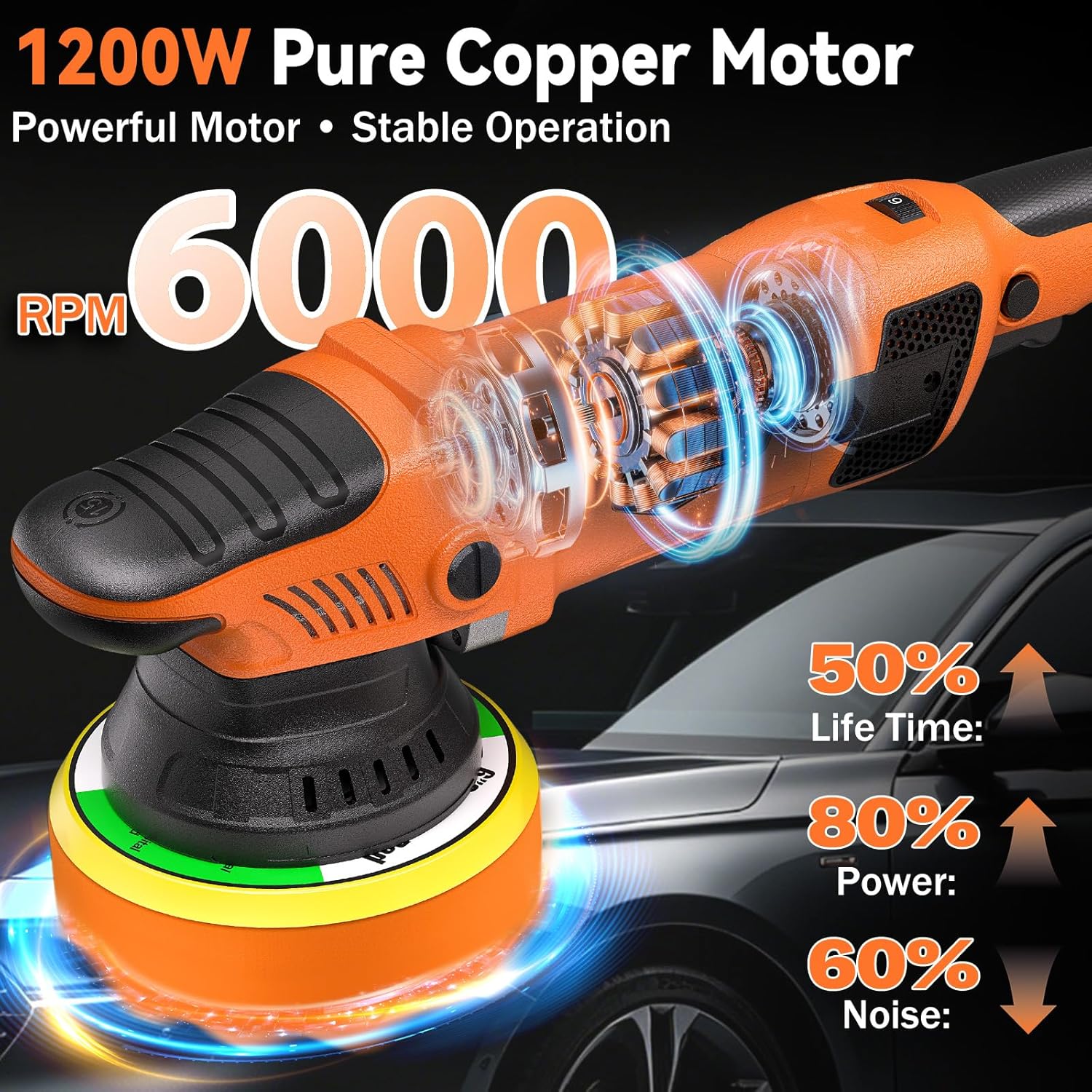 Thumbnail 1 de Protmex 1200W Dual Action Car Polisher 6-inch