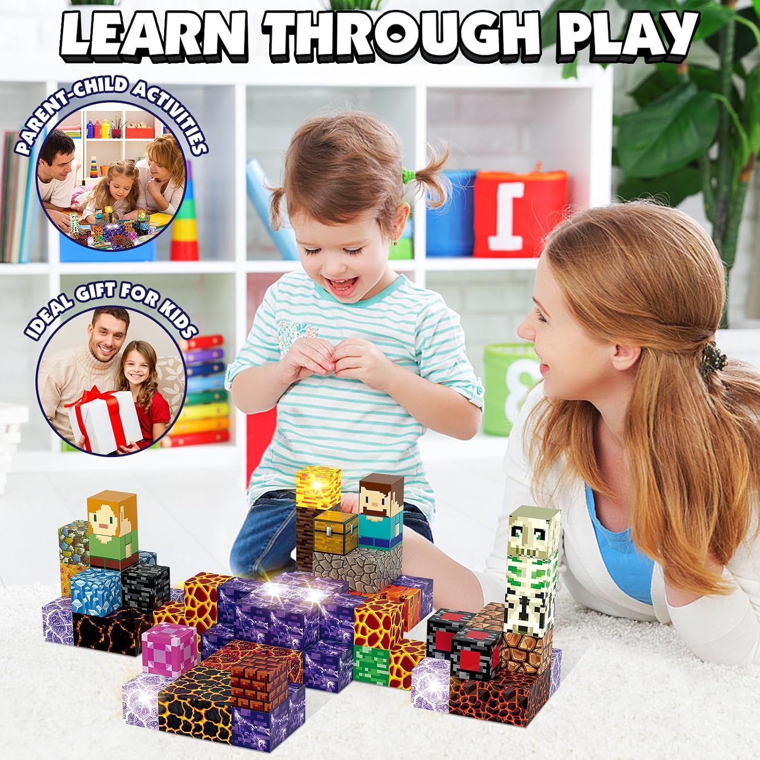 Thumbnail 4 de AIDYVOI Magnetic Blocks Building Toys Set (100 PCS) with Light-Up Magnet Blocks