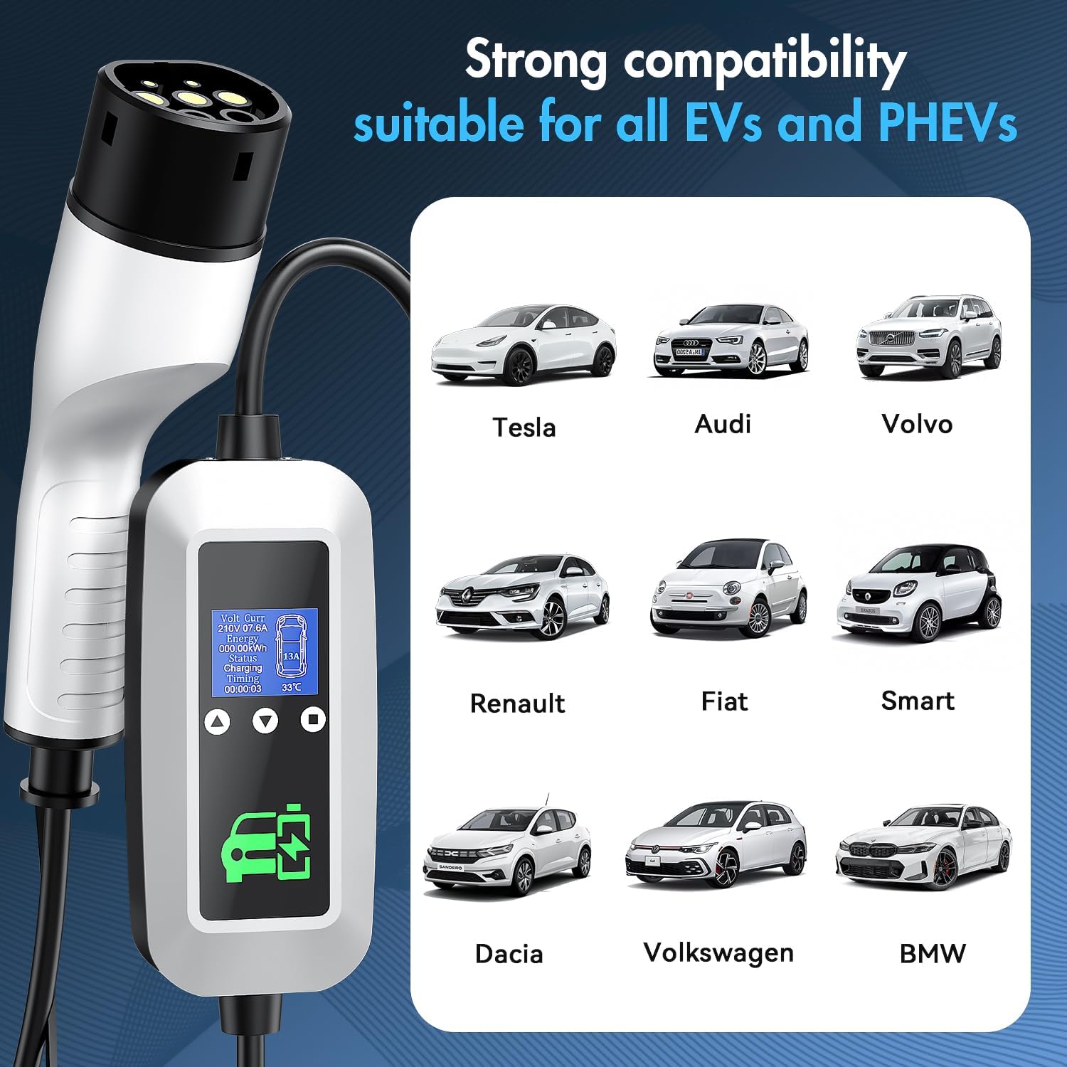 Thumbnail 5 de FNITAER EV Charger Cable Type 2 to 3 Pin 3 kW ⚡️🔌