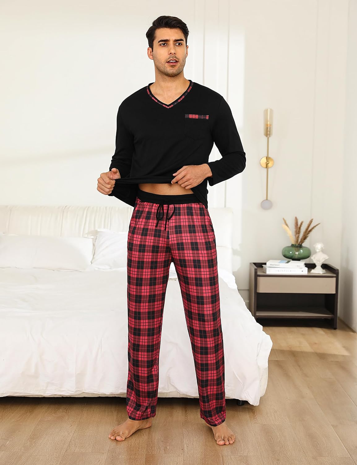 Thumbnail 1 de Demegimi Herren Pyjama Lang Winter kariert