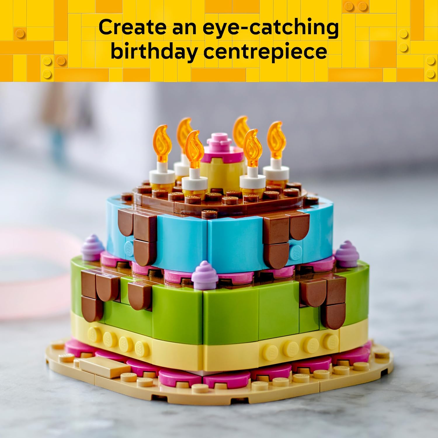Thumbnail 5 de LEGO 40815 Birthday Party Cake building set, 219 pieces with 10 candles