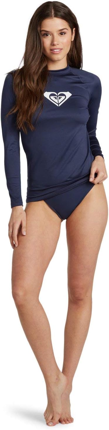 Detalle de Roxy Whole Hearted Rash Vest UPF 50 a maniche lunghe da donna – Mood Indigo, XL