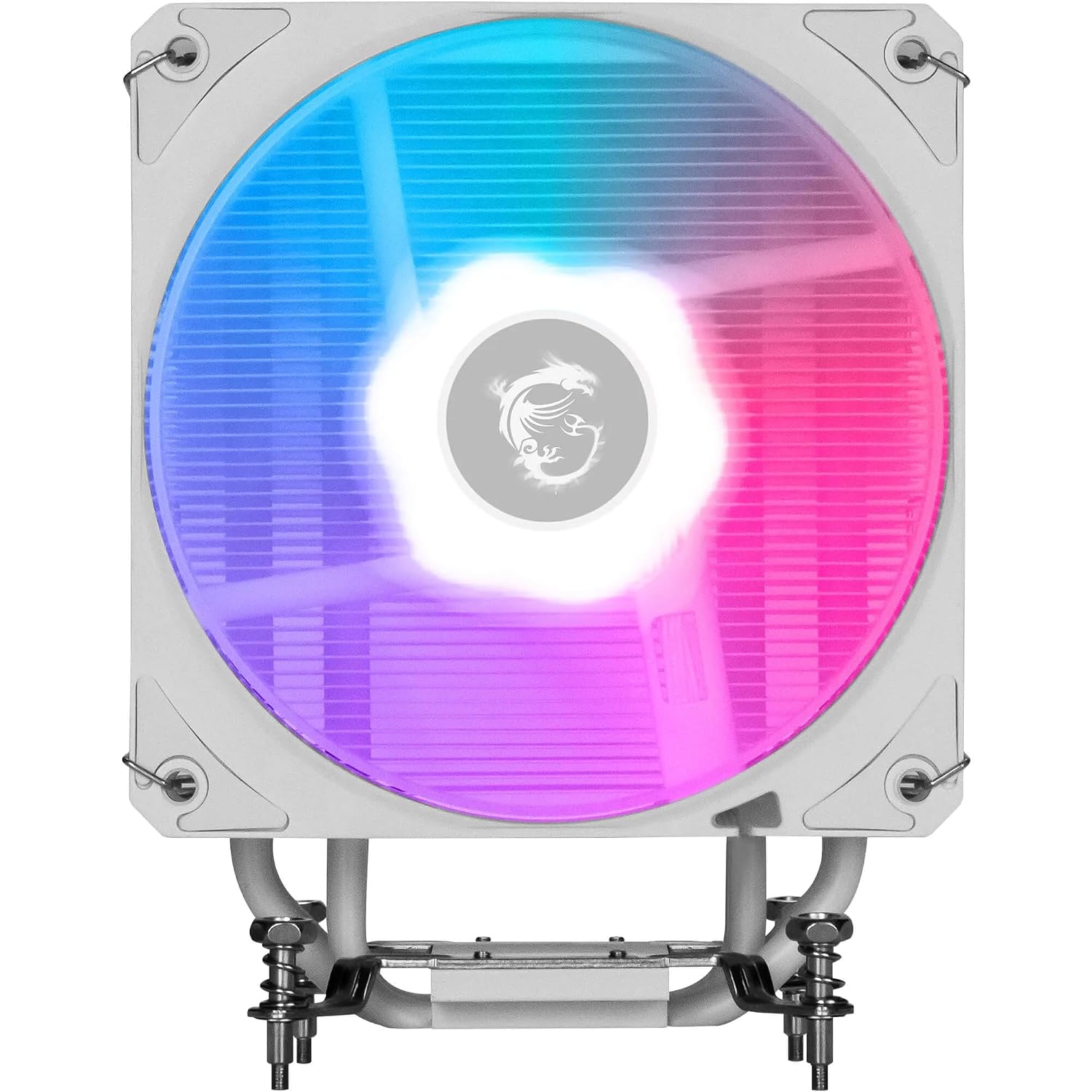 Detalle de MSI MAG COREFROZR AA13 WHITE CPU-Luftkühler – Direct Touch, ARGB, 4 Heatpipes, 120 mm
