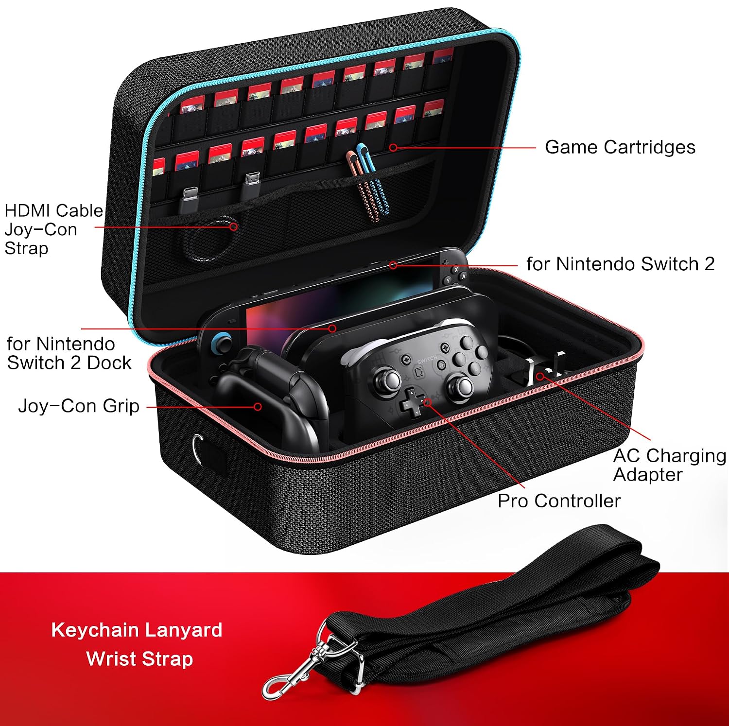 Thumbnail 3 de ivoler Switch 2 Carrying Case 20 Games