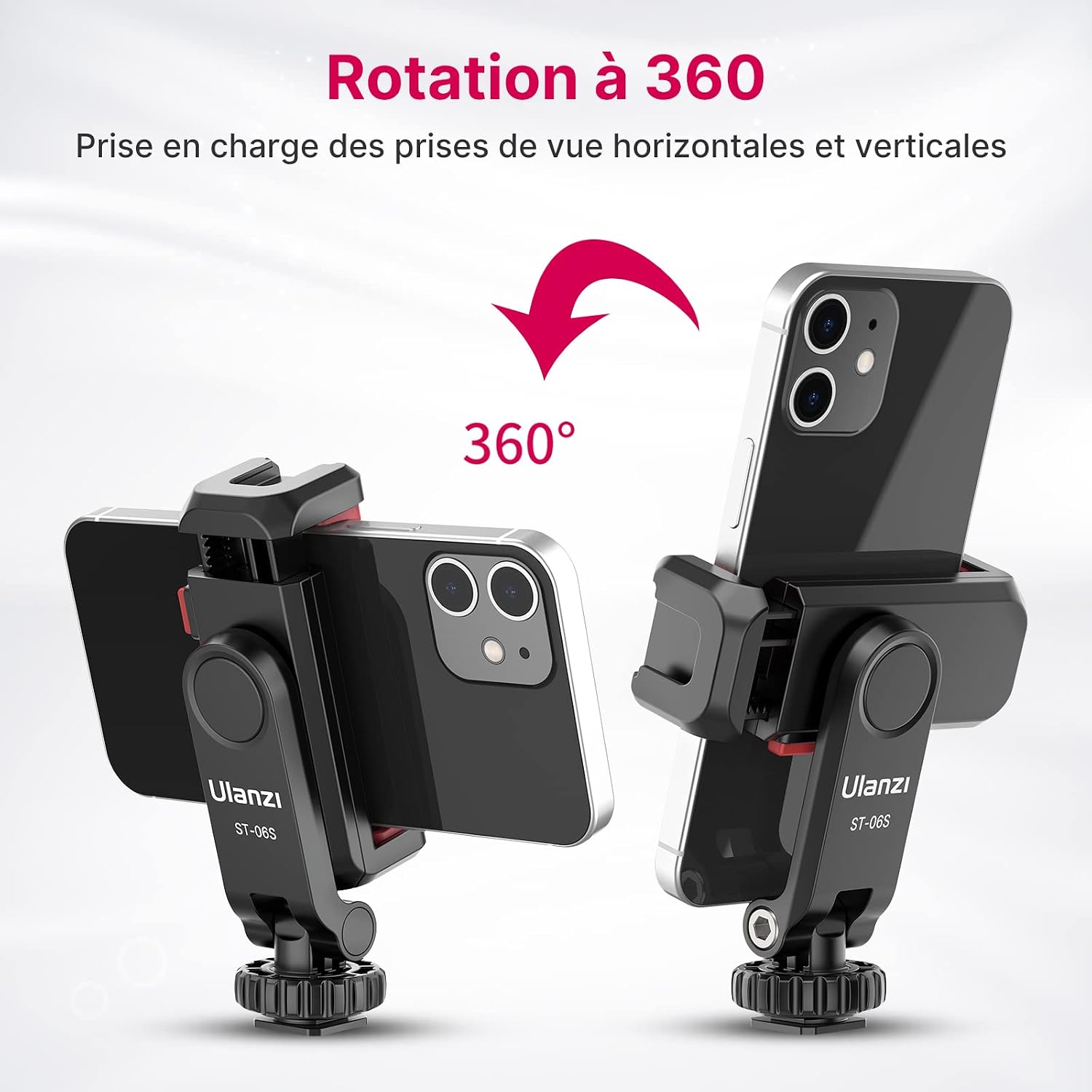 Thumbnail 3 de ULANZI ST-06S : adaptateur trépied pour smartphone avec chaussures froides doubles et rotation 360°