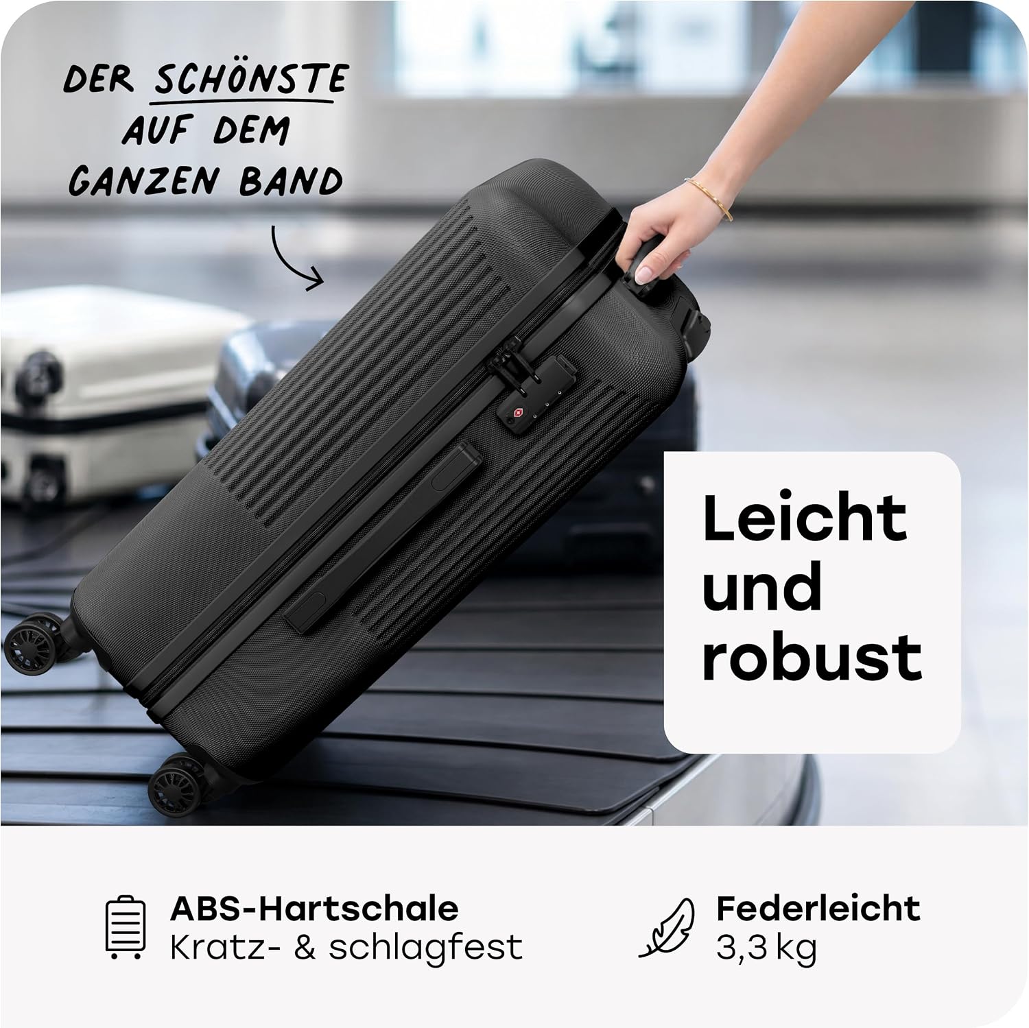 Detalle de Travelite Bali M Koffer 67 cm – 65 Liter, ABS-Hartschale, TSA-Schloss, leicht & wendig