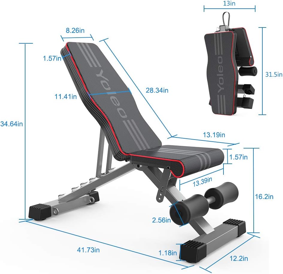 Thumbnail 2 de YOLEO Weight Bench 300kg adjustable incline strength bench 🏋
