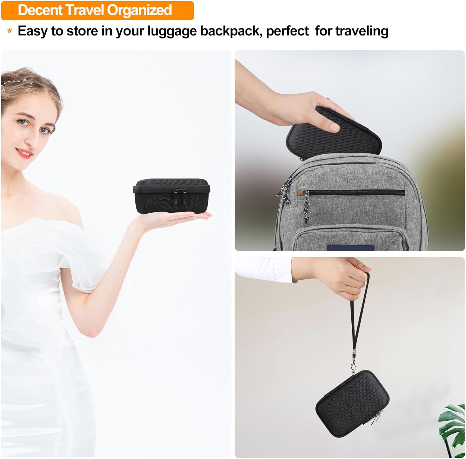 Thumbnail 5 de Elonbo hard EVA carrying case for Canon PowerShot SX740 / SX730 / SX720 / SX620 & G7 X (Black with orange inside)