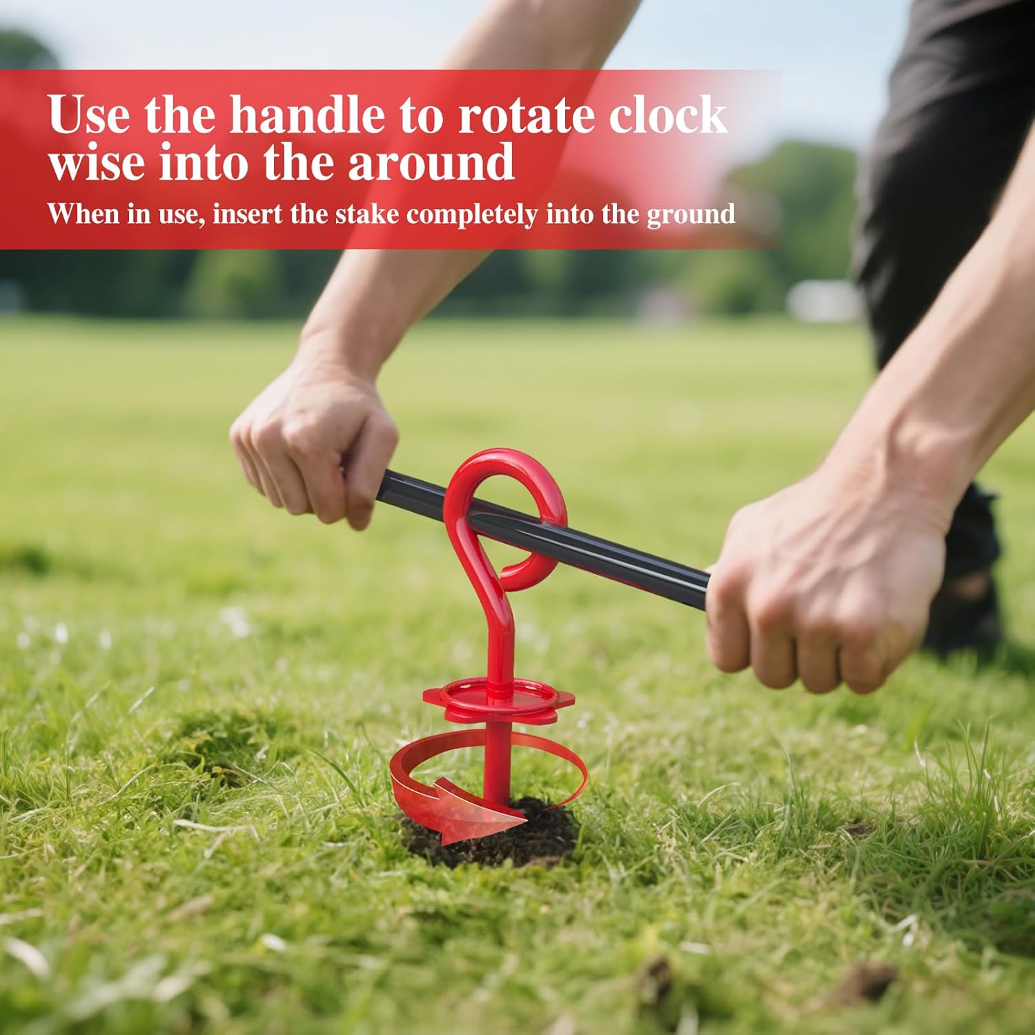 Thumbnail 4 de Chuiendi Dog Tie Out Stake – 40cm heavy duty 360° swivel ground anchor for yards, beach & camping